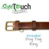 Soft Touch Collars - Brown Leather Padded Dog Collar , Small , 16" Long x 5/8" Wide , Fits Neck Size 11 to 13.5 Inches