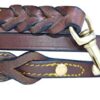 Soft Touch Collars Leather Braided Dog Leash, Brown 4ft