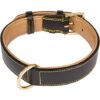 Soft Touch Collars - Genuine Leather Padded Dog Collar, Xlarge Black , With Heavy Duty Brass Buckle, 28 Inches Long by 1.75 Wide, Neck Size 22" to 25" Inch
