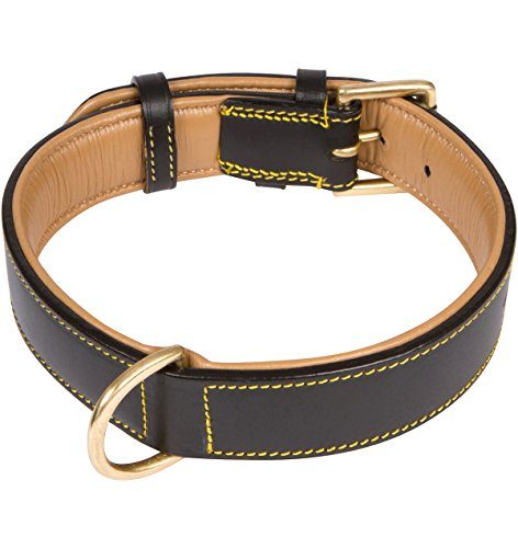 soft touch collars luxury real leather padded dog collar