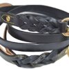 Soft Touch Collars Heavy Duty Leather Braided Dog Leash, Black 6ft x 3/4 Inch With Padded Handle