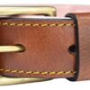 Soft Touch Collars - Padded Leather Dog Collar, Medium - Brown and Light Pink, Made with Genuine Real Leather