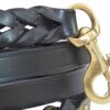 Soft Touch Collars Heavy Duty Leather Braided Dog Leash, Black 6ft x 3/4 Inch With Padded Handle