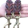 Soft Touch Collars - Leather Braided Coupler Dog Leash for Two Dogs , Brown - Walk 2 dogs with only 1 lead - 18 Inches Long x 3/4 inch Wide