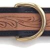 Soft Touch Collars - Leather Padded Dog Collar , Custom Handmade Hand Tooled - Black, Large