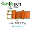 Soft Touch Collars - Padded Leather Dog Collar, Large Tan and Teal , Genuine Real Leather