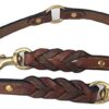 Soft Touch Collars - Leather Braided Coupler Dog Leash for Two Dogs , Brown - Walk 2 dogs with only 1 lead - 18 Inches Long x 3/4 inch Wide