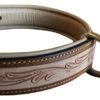 Soft Touch Collars - Padded Leather Dog Collar , Custom Handmade Hand Tooled with Genuine Real Leather , Large Brown