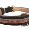 Soft Touch Collars - Custom Handmade, Hand Tooled Medium Padded Leather Dog Collar , Black