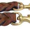 Soft Touch Collars - Leather Braided Coupler Dog Leash for Two Dogs , Brown - Walk 2 dogs with only 1 lead - 18 Inches Long x 3/4 inch Wide