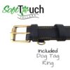 Soft Touch Collars - Black Leather Padded Dog Collar , Size Medium, 20" Long x 1" Wide , Fits Neck Size 14.5" to 17.5" Inches
