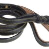 Soft Touch Collars, 6 Foot Braided Leather Dog Leash with Traffic Handle, Two Handles for Training and Safety, Double your Control with 2 Locations, Lead for Large and Medium Dogs Black 6ft x 3/4 Inch