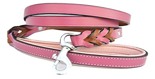 HiCaptain Thin Leather Dog Leash for Small Dogs Up to 15 lb (1/3 inch Wide,  6 Ft)