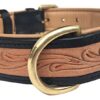 Soft Touch Collars - Leather Padded Dog Collar , Custom Handmade Hand Tooled - Black, Large