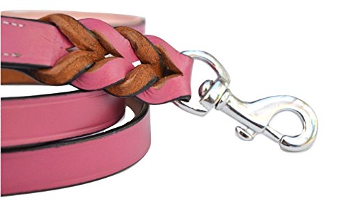 Salmon Pink Leash - Luxurious leather dog leash in salmon pink