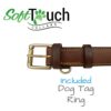 Soft Touch Collars - Padded Leather Dog Collar , Medium Brown , Genuine Real Leather, Great for Male or Female Dogs